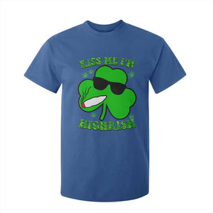 Funny St. Patrick's Day Marijuana T Shirt For Kid Kiss Me I'm Highrish 420 High Irish Weed TS10 Royal Blue Print Your Wear