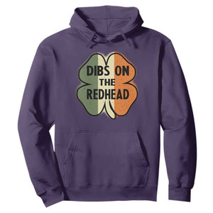 Funny Irish St Patricks Day Hoodie Shamrock Dibs On The Redhead TS10 Purple Print Your Wear