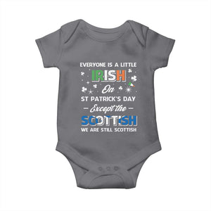 Everyone is Irish Except Scottish on St. Patrick's Day Baby Onesie TS10 Charcoal Print Your Wear