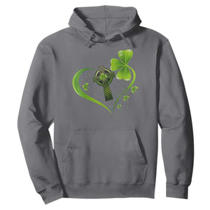 St Patricks Day Hoodie Lucky Clover Irish Shamrock Celtic Cross TS10 Charcoal Print Your Wear