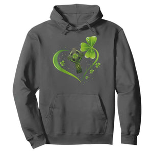 St Patricks Day Hoodie Lucky Clover Irish Shamrock Celtic Cross TS10 Dark Heather Print Your Wear