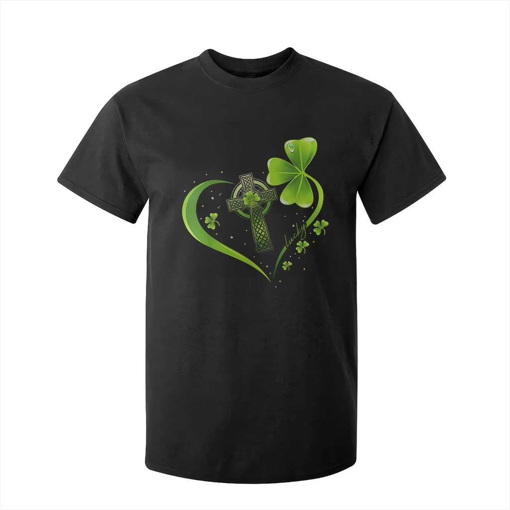 St Patricks Day T Shirt For Kid Lucky Clover Irish Shamrock Celtic Cross TS10 Black Print Your Wear