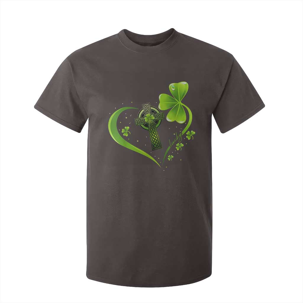 St Patricks Day T Shirt For Kid Lucky Clover Irish Shamrock Celtic Cross TS10 Dark Chocolate Print Your Wear