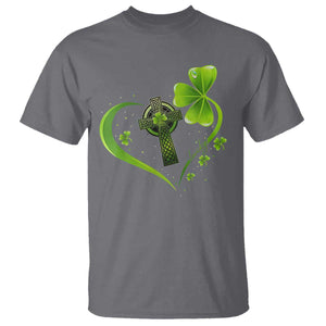 St Patricks Day T Shirt Lucky Clover Irish Shamrock Celtic Cross TS10 Charcoal Print Your Wear