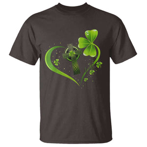 St Patricks Day T Shirt Lucky Clover Irish Shamrock Celtic Cross TS10 Dark Chocolate Print Your Wear