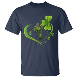 St Patricks Day T Shirt Lucky Clover Irish Shamrock Celtic Cross TS10 Navy Print Your Wear