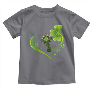 St Patricks Day Toddler T Shirt Lucky Clover Irish Shamrock Celtic Cross TS10 Charcoal Print Your Wear