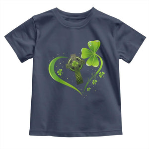 St Patricks Day Toddler T Shirt Lucky Clover Irish Shamrock Celtic Cross TS10 Navy Print Your Wear
