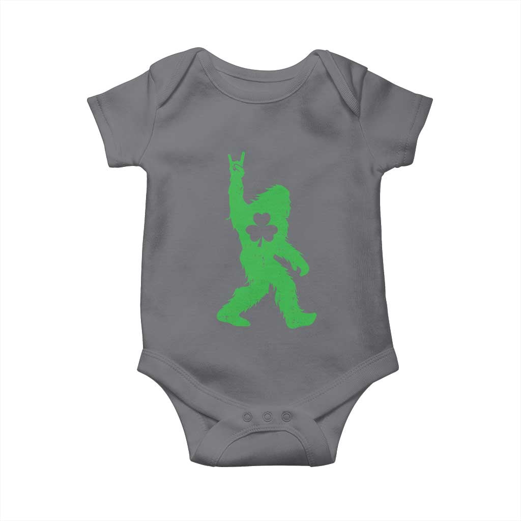 St Patricks Day Bigfoot Baby Onesie Irish Sasquatch Shamrock TS10 Charcoal Print Your Wear