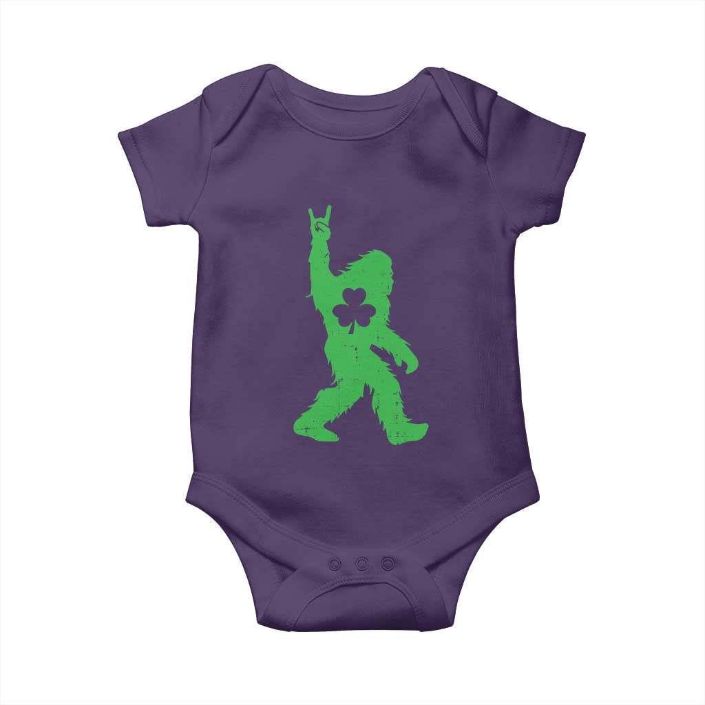 St Patricks Day Bigfoot Baby Onesie Irish Sasquatch Shamrock TS10 Purple Print Your Wear