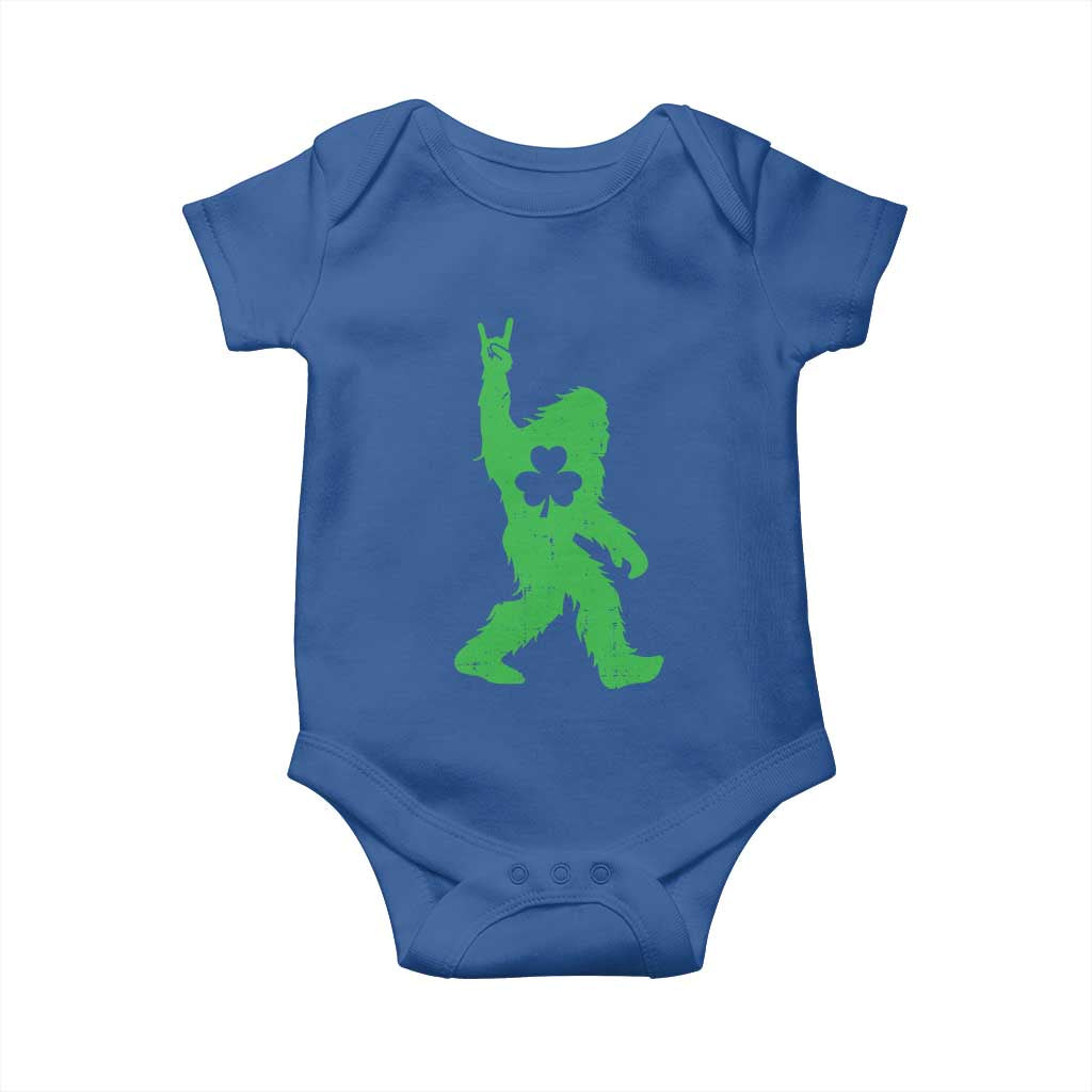 St Patricks Day Bigfoot Baby Onesie Irish Sasquatch Shamrock TS10 Royal Blue Print Your Wear