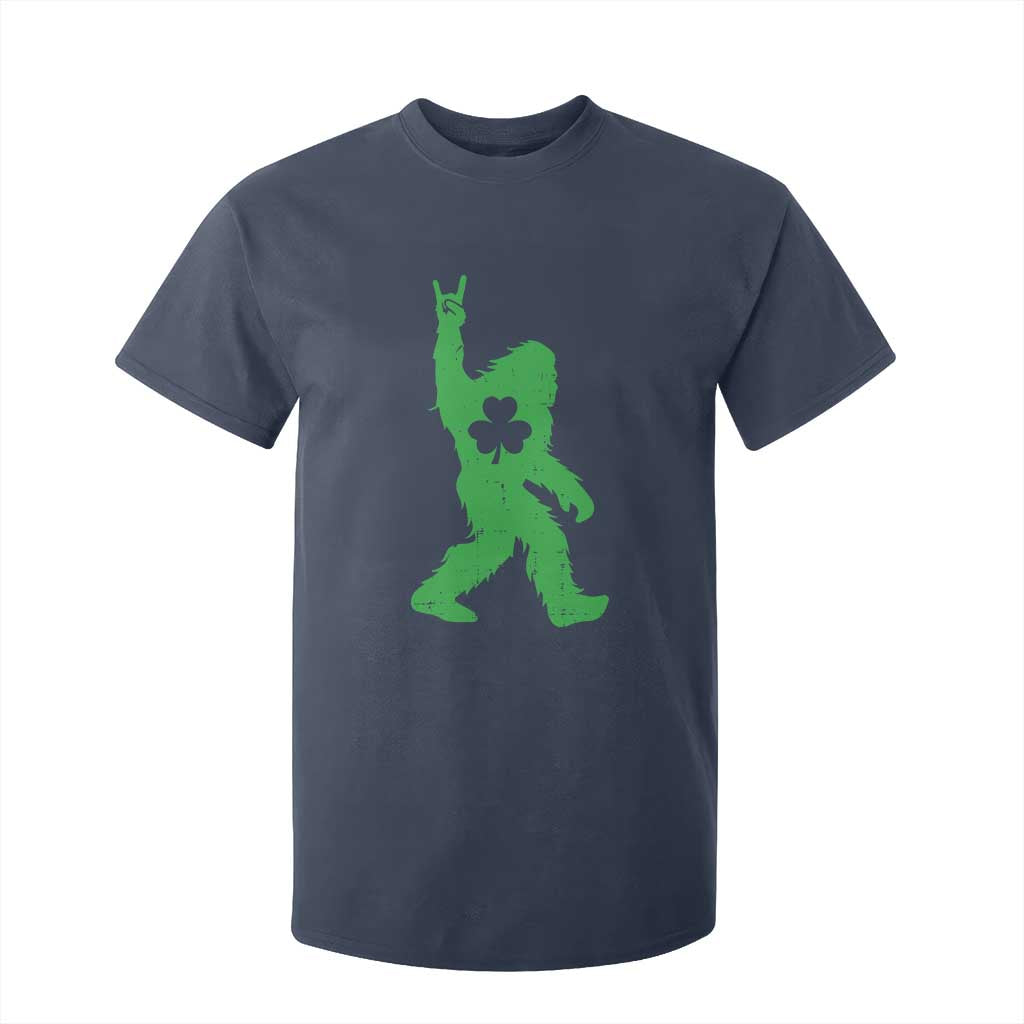 St Patricks Day Bigfoot T Shirt For Kid Irish Sasquatch Shamrock TS10 Navy Print Your Wear