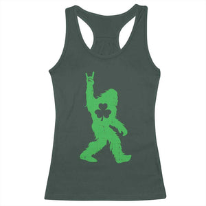 St Patricks Day Bigfoot Racerback Tank Top Irish Sasquatch Shamrock TS10 Dark Forest Green Print Your Wear