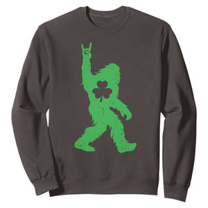 St Patricks Day Bigfoot Sweatshirt Irish Sasquatch Shamrock TS10 Dark Chocolate Print Your Wear