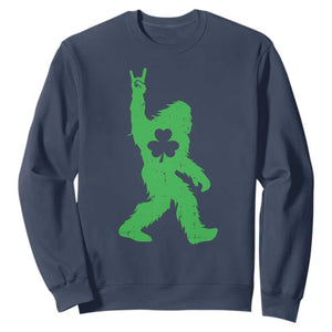 St Patricks Day Bigfoot Sweatshirt Irish Sasquatch Shamrock TS10 Navy Print Your Wear