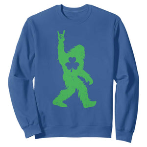 St Patricks Day Bigfoot Sweatshirt Irish Sasquatch Shamrock TS10 Royal Blue Print Your Wear