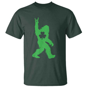 St Patricks Day Bigfoot T Shirt Irish Sasquatch Shamrock TS10 Dark Forest Green Print Your Wear