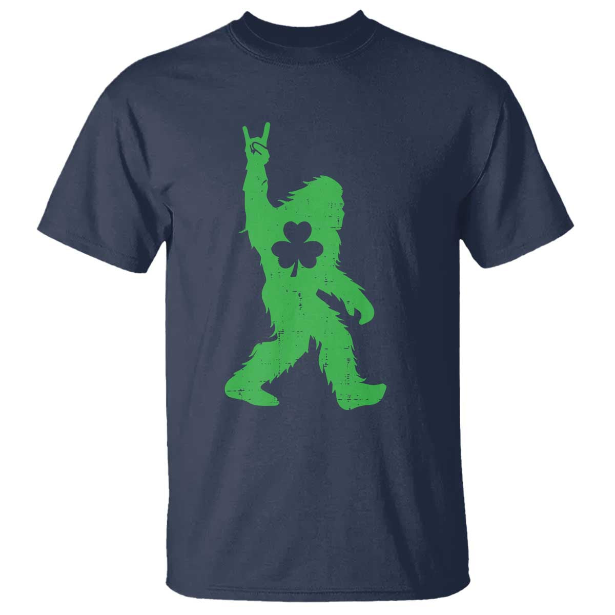 St Patricks Day Bigfoot T Shirt Irish Sasquatch Shamrock TS10 Navy Print Your Wear