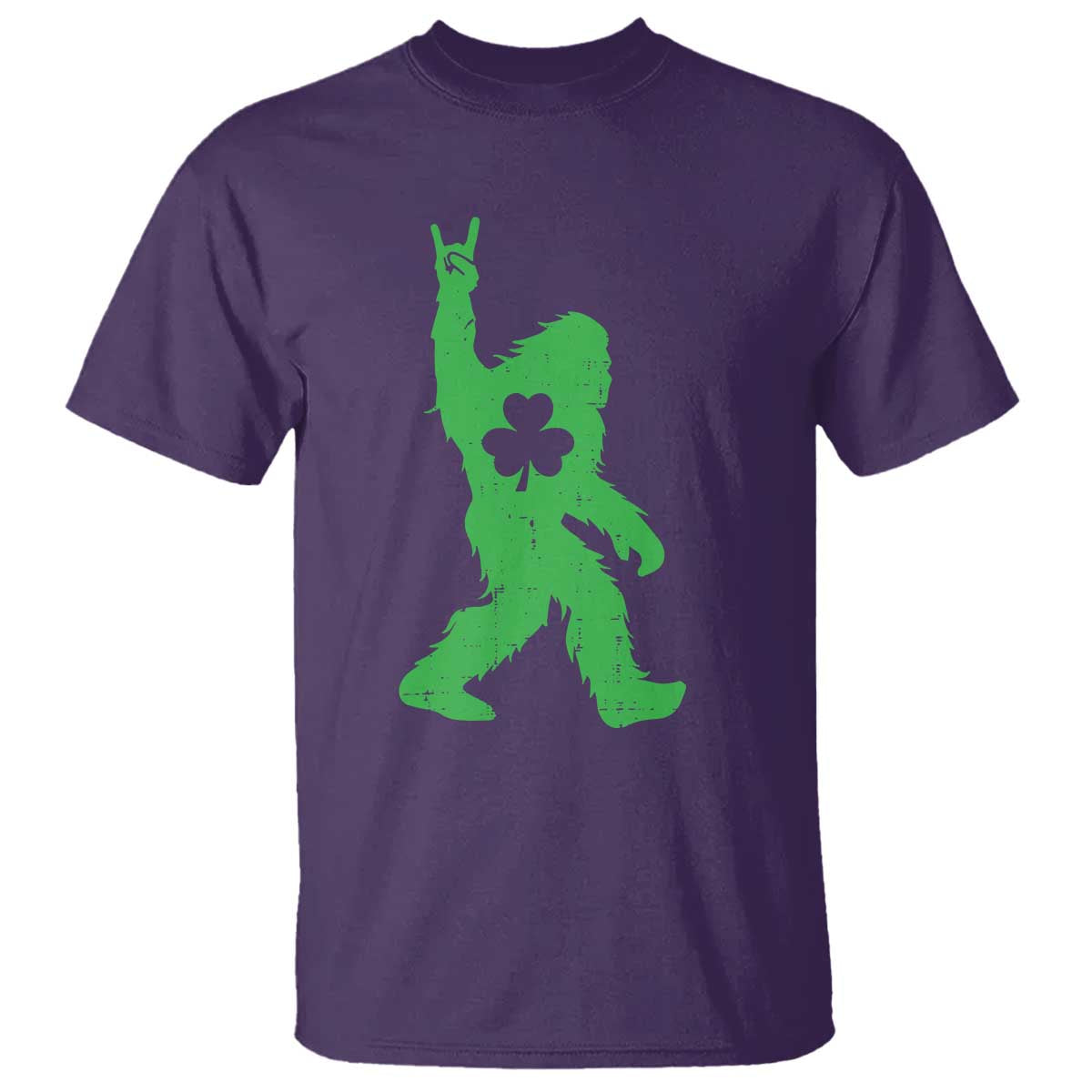 St Patricks Day Bigfoot T Shirt Irish Sasquatch Shamrock TS10 Purple Print Your Wear