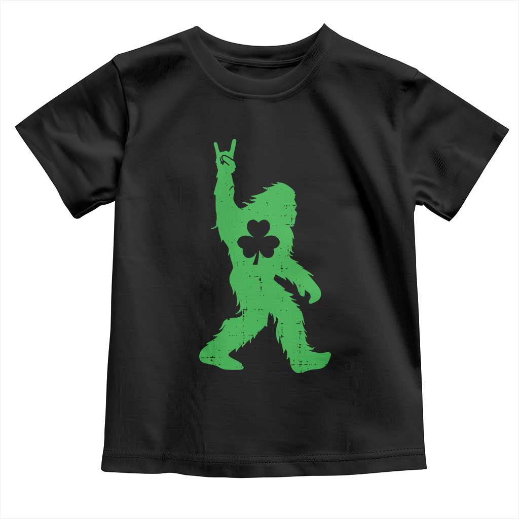 St Patricks Day Bigfoot Toddler T Shirt Irish Sasquatch Shamrock TS10 Black Print Your Wear