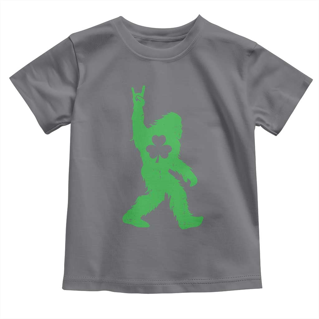 St Patricks Day Bigfoot Toddler T Shirt Irish Sasquatch Shamrock TS10 Charcoal Print Your Wear