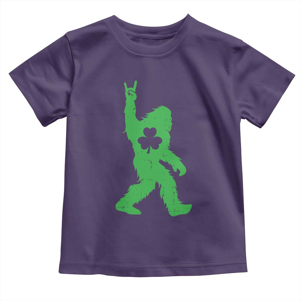 St Patricks Day Bigfoot Toddler T Shirt Irish Sasquatch Shamrock TS10 Purple Print Your Wear