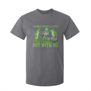 Funny St. Patrick's Day T Shirt For Kid Weed Lover I Always Carry A Little Pot With Me TS10 Charcoal Print Your Wear