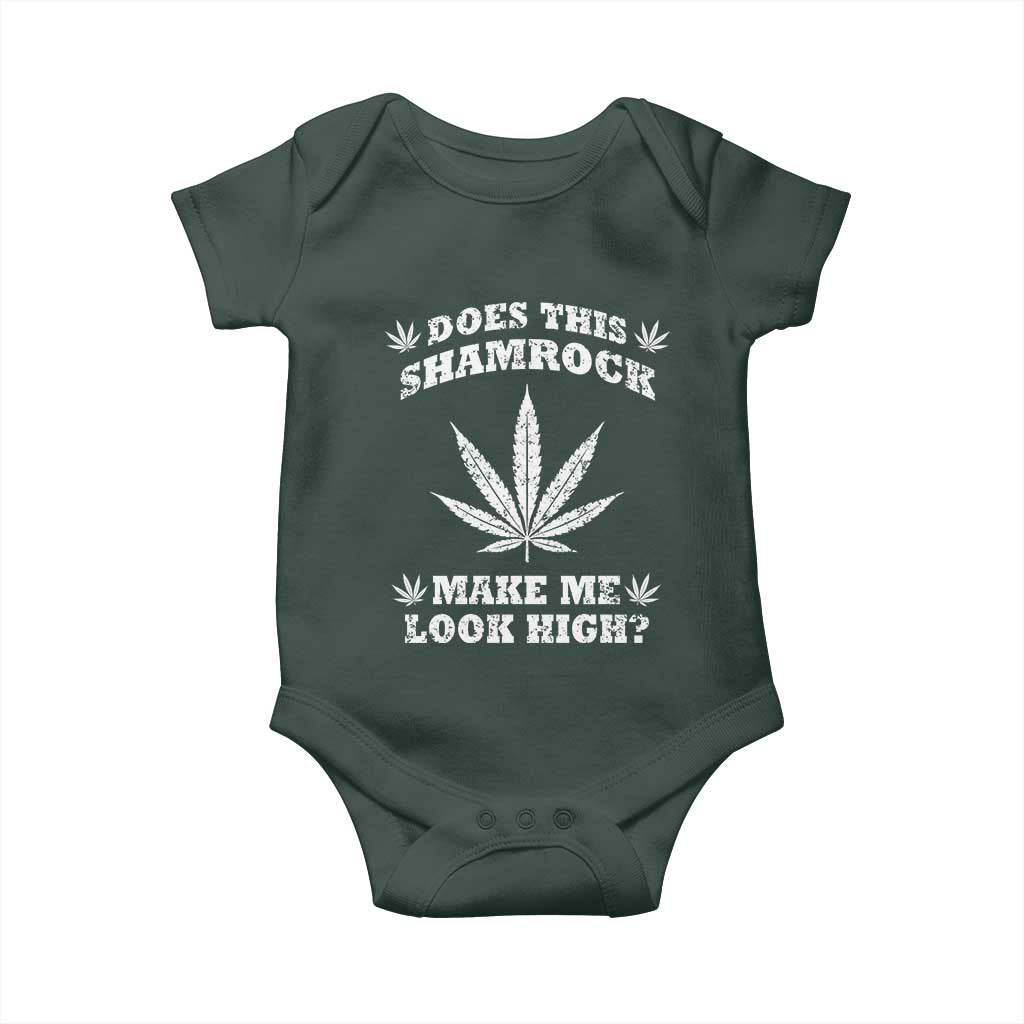 Funny St. Patrick's Day Baby Onesie Weed Lover Does This Shamrock Make Me Look High TS10 Print Your Wear