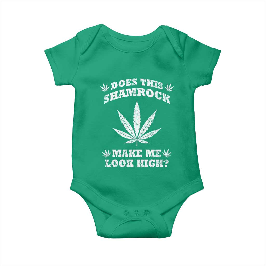 Funny St. Patrick's Day Baby Onesie Weed Lover Does This Shamrock Make Me Look High TS10 Irish Green Print Your Wear