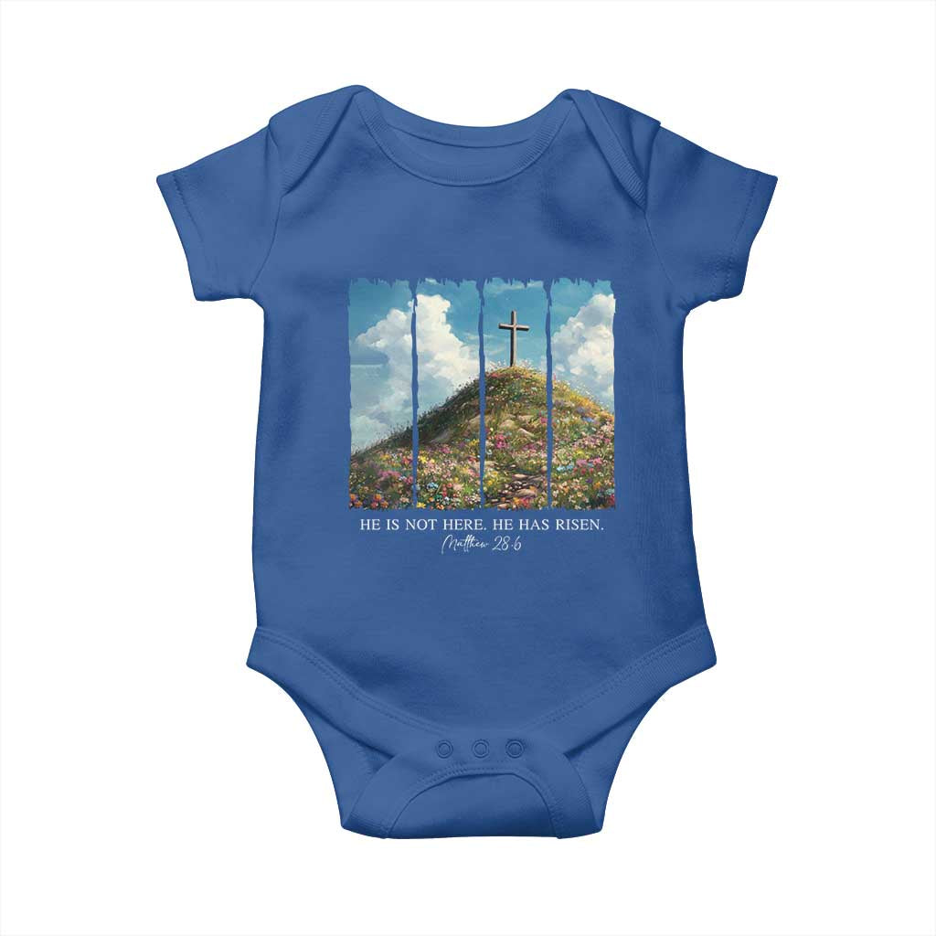 Christian Easter Baby Onesie He Is Not Here He Has Risen TS10 Royal Blue Print Your Wear