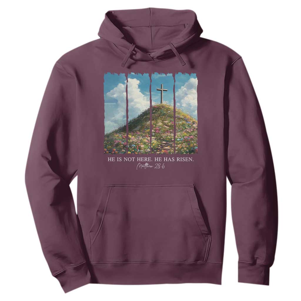 Christian Easter Hoodie He Is Not Here He Has Risen TS10 Maroon Print Your Wear