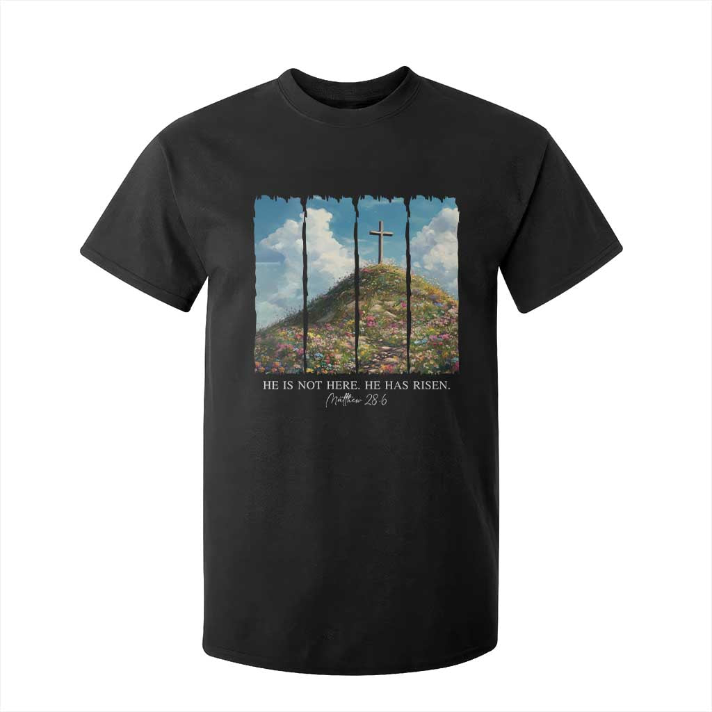 Christian Easter T Shirt For Kid He Is Not Here He Has Risen TS10 Black Print Your Wear