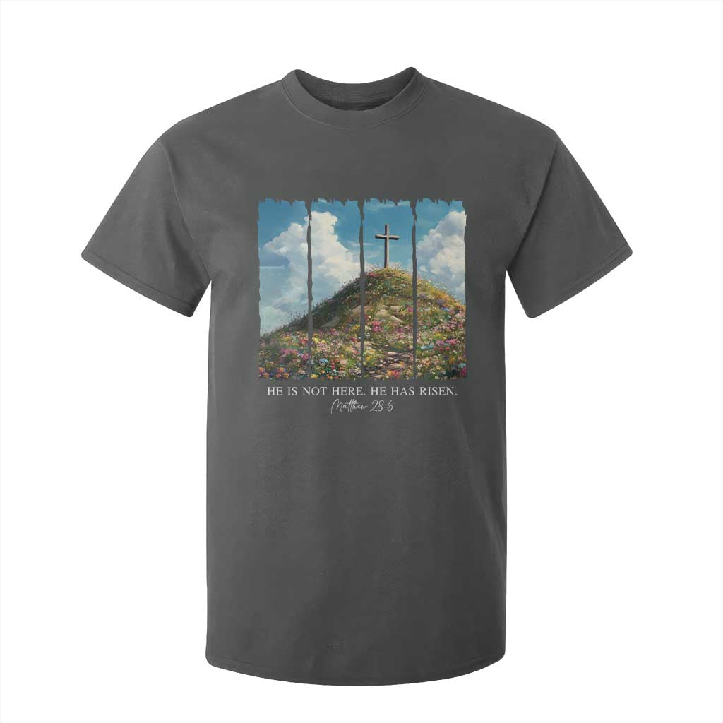 Christian Easter T Shirt For Kid He Is Not Here He Has Risen TS10 Dark Heather Print Your Wear