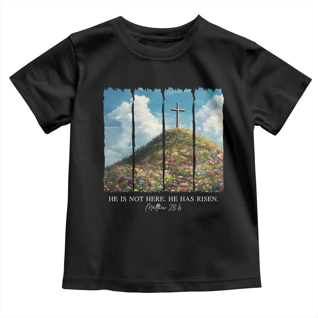 Christian Easter Toddler T Shirt He Is Not Here He Has Risen TS10 Black Print Your Wear