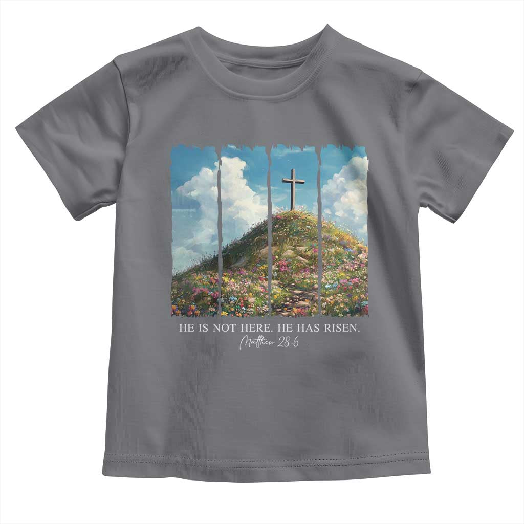 Christian Easter Toddler T Shirt He Is Not Here He Has Risen TS10 Charcoal Print Your Wear