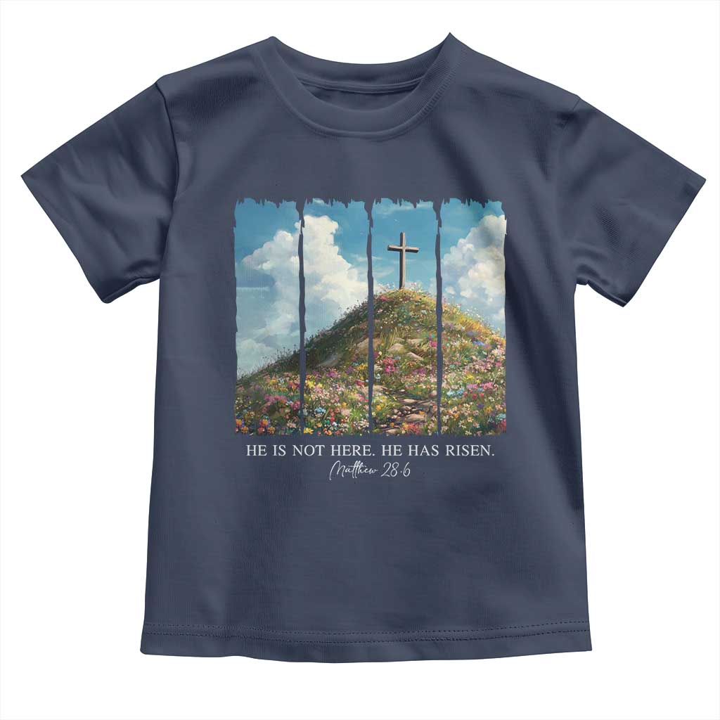 Christian Easter Toddler T Shirt He Is Not Here He Has Risen TS10 Navy Print Your Wear