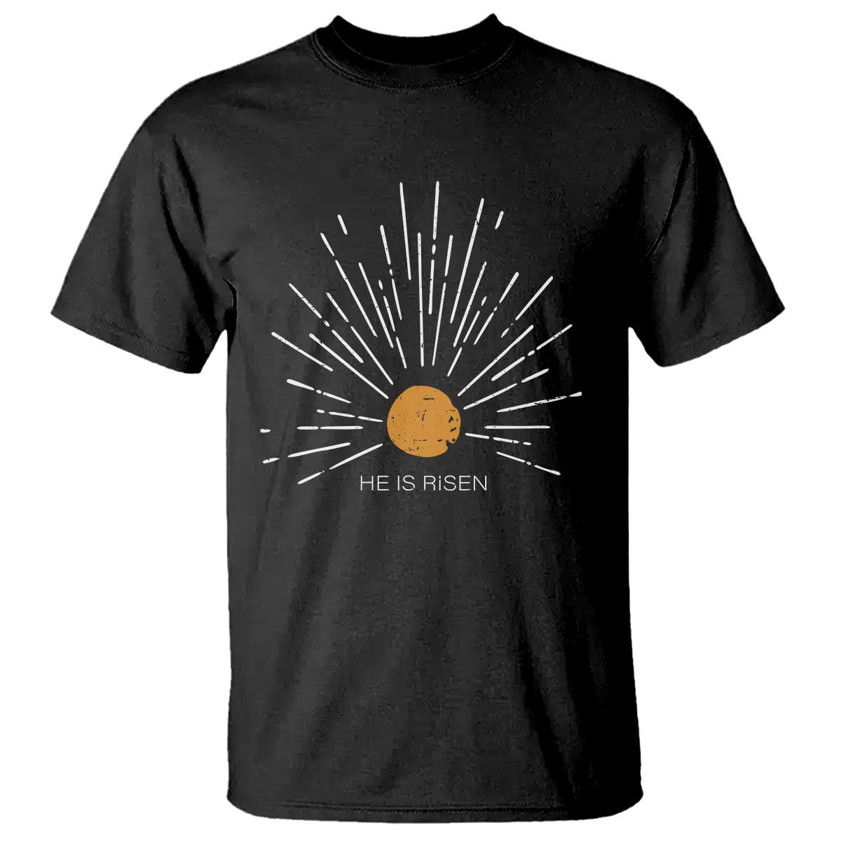 He Is Risen T Shirt Sunburst Vintage Jesus Religious Easter Day Christians TS10 Black Print Your Wear