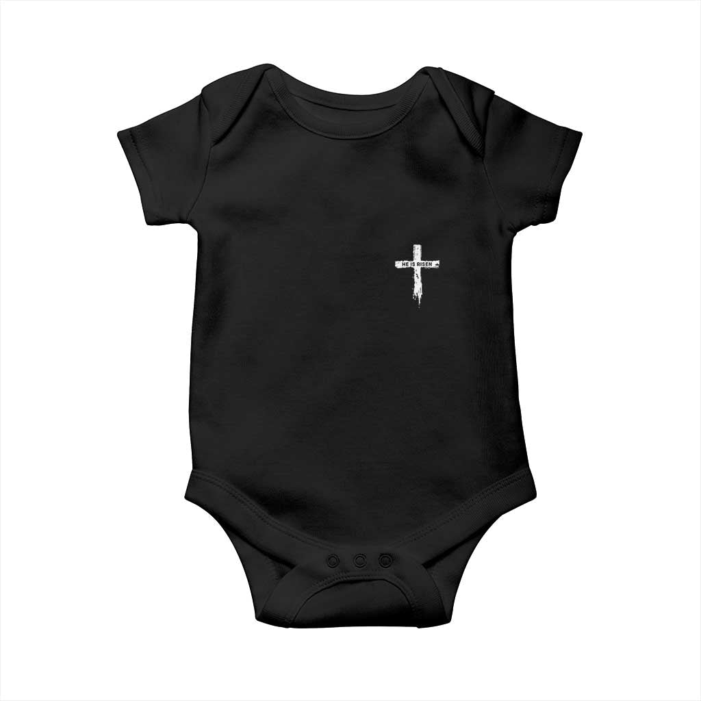 Easter Christian Cross Religious He Is Risen Baby Onesie TS10 Black Print Your Wear