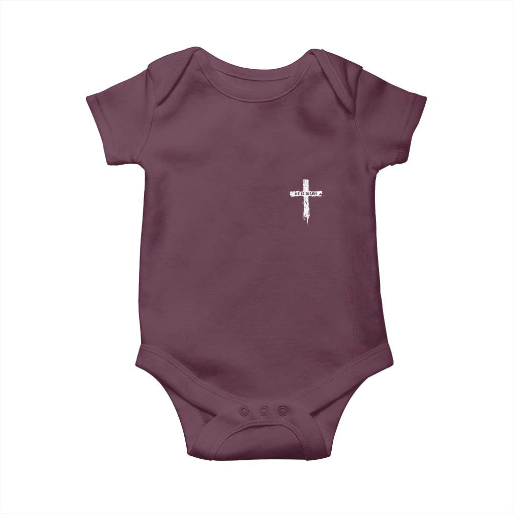 Easter Christian Cross Religious He Is Risen Baby Onesie TS10 Maroon Print Your Wear