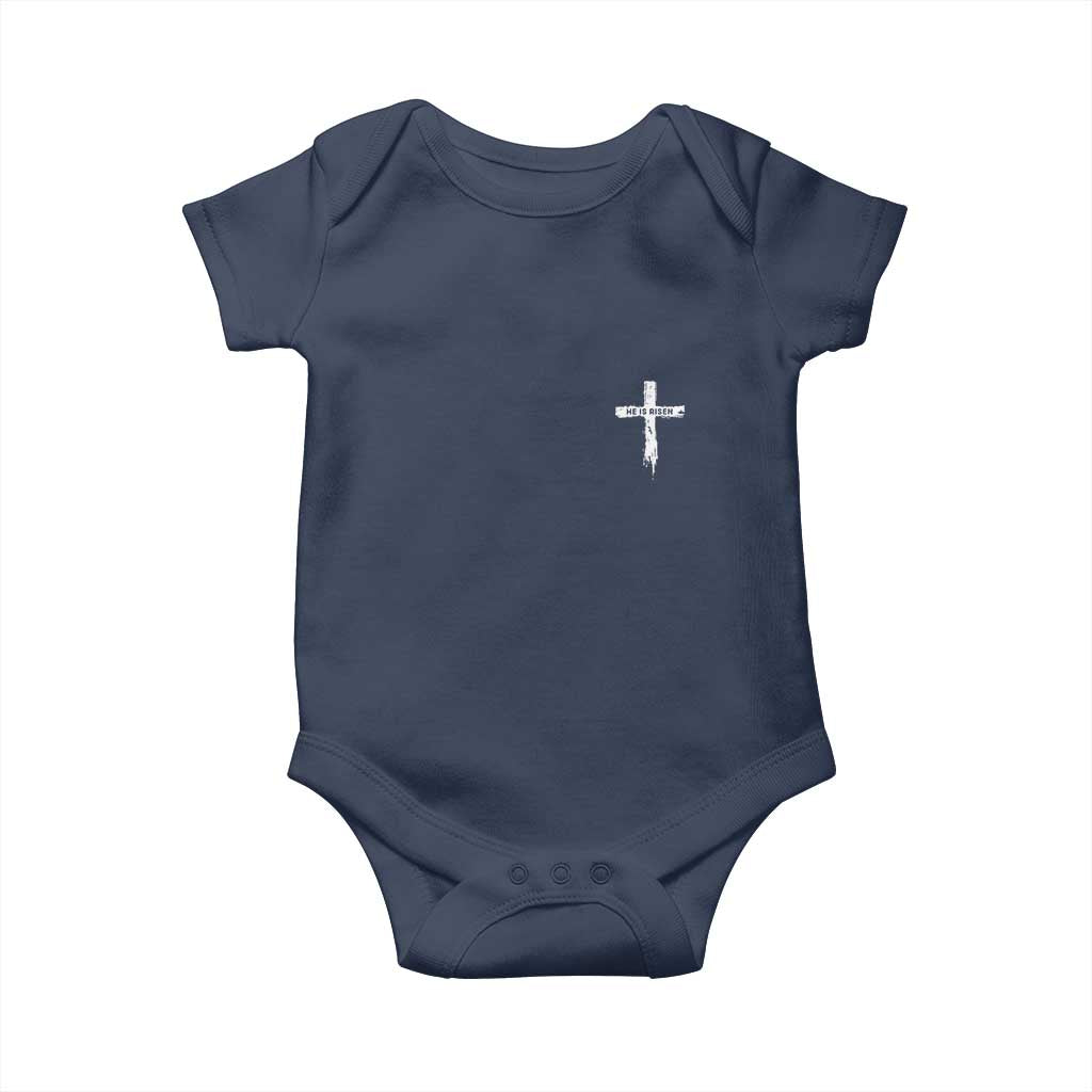 Easter Christian Cross Religious He Is Risen Baby Onesie TS10 Navy Print Your Wear