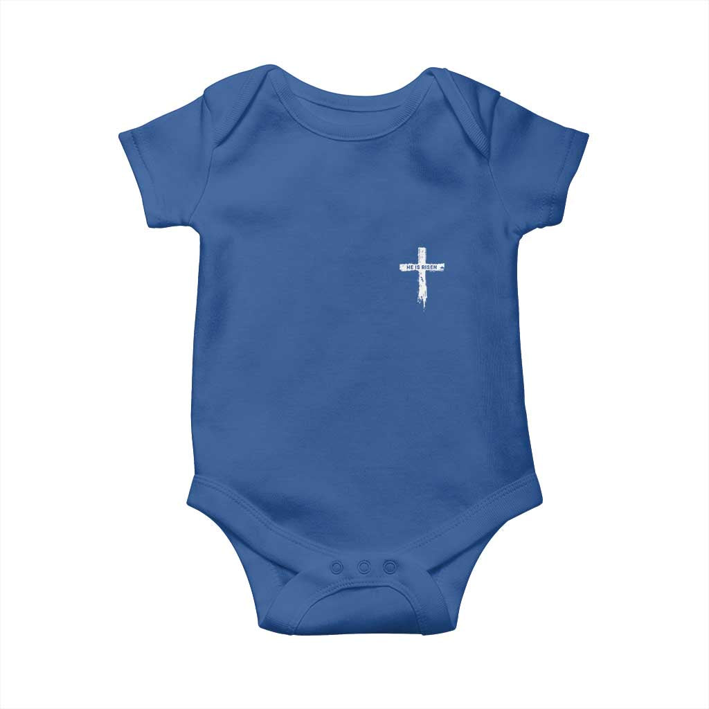Easter Christian Cross Religious He Is Risen Baby Onesie TS10 Royal Blue Print Your Wear