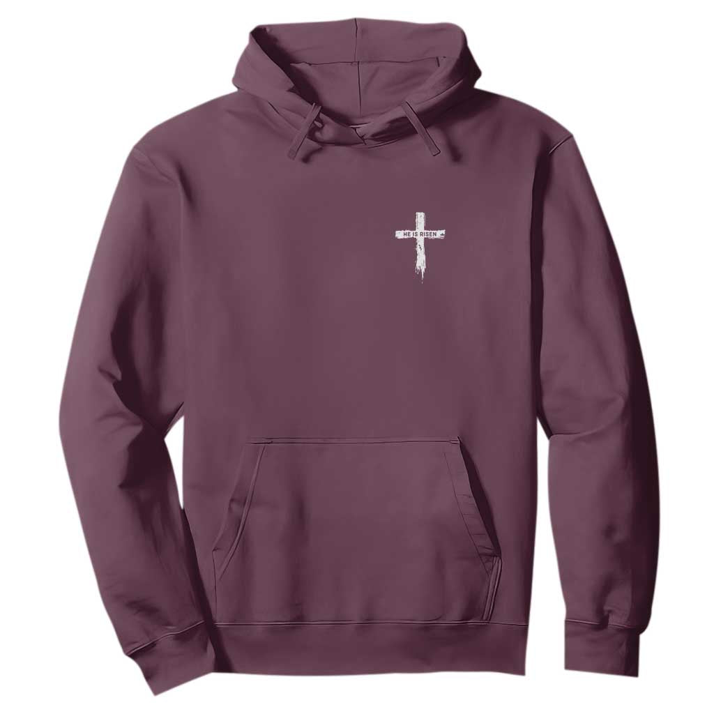 Easter Christian Cross Religious He Is Risen Hoodie TS10 Maroon Print Your Wear