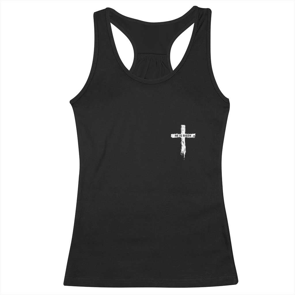 Easter Christian Cross Religious He Is Risen Racerback Tank Top TS10 Black Print Your Wear