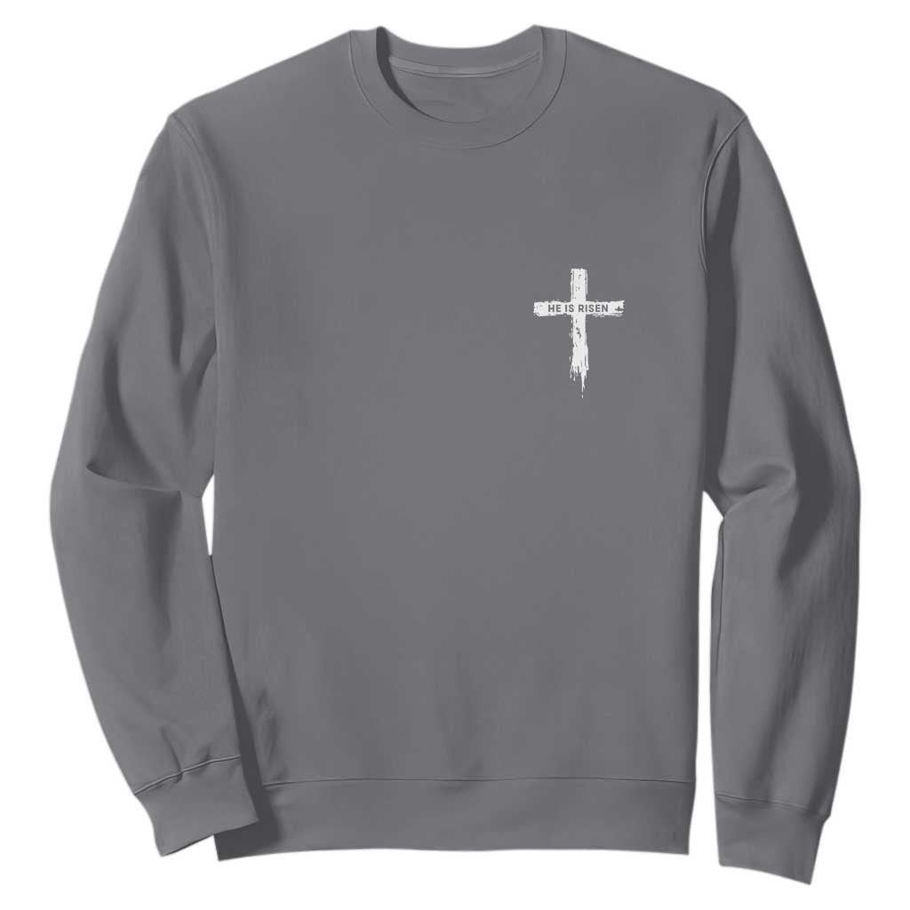 Easter Christian Cross Religious He Is Risen Sweatshirt TS10 Charcoal Print Your Wear