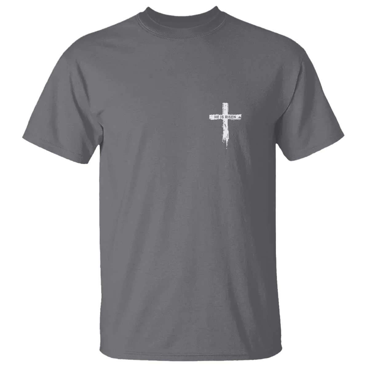 Easter Christian Cross Religious He Is Risen T Shirt TS10 Charcoal Print Your Wear