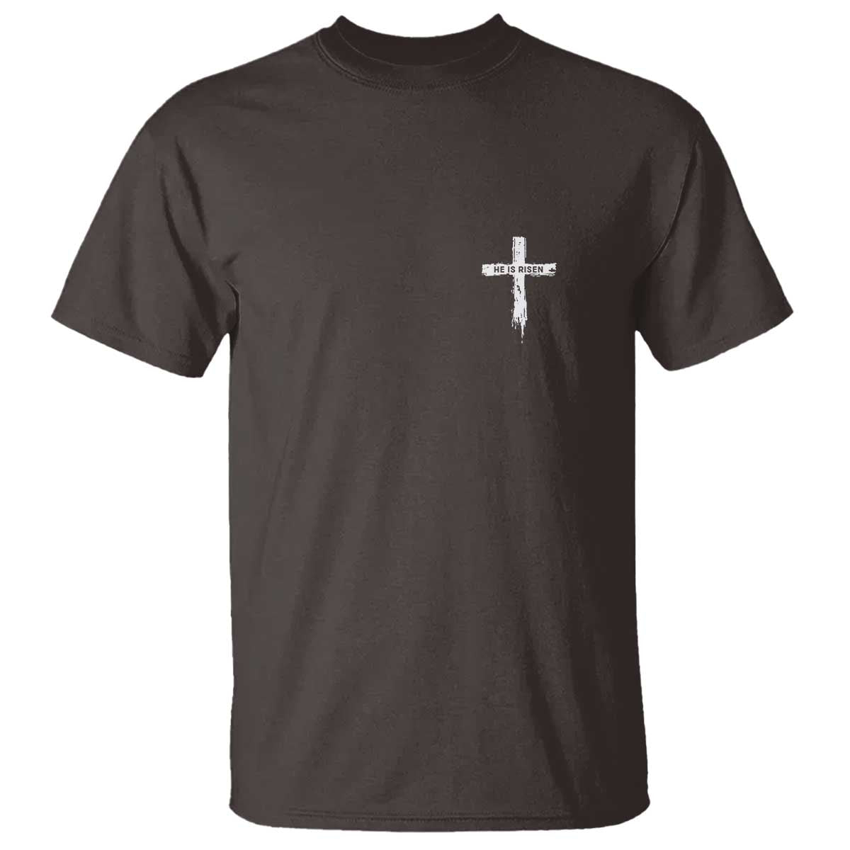 Easter Christian Cross Religious He Is Risen T Shirt TS10 Dark Chocolate Print Your Wear
