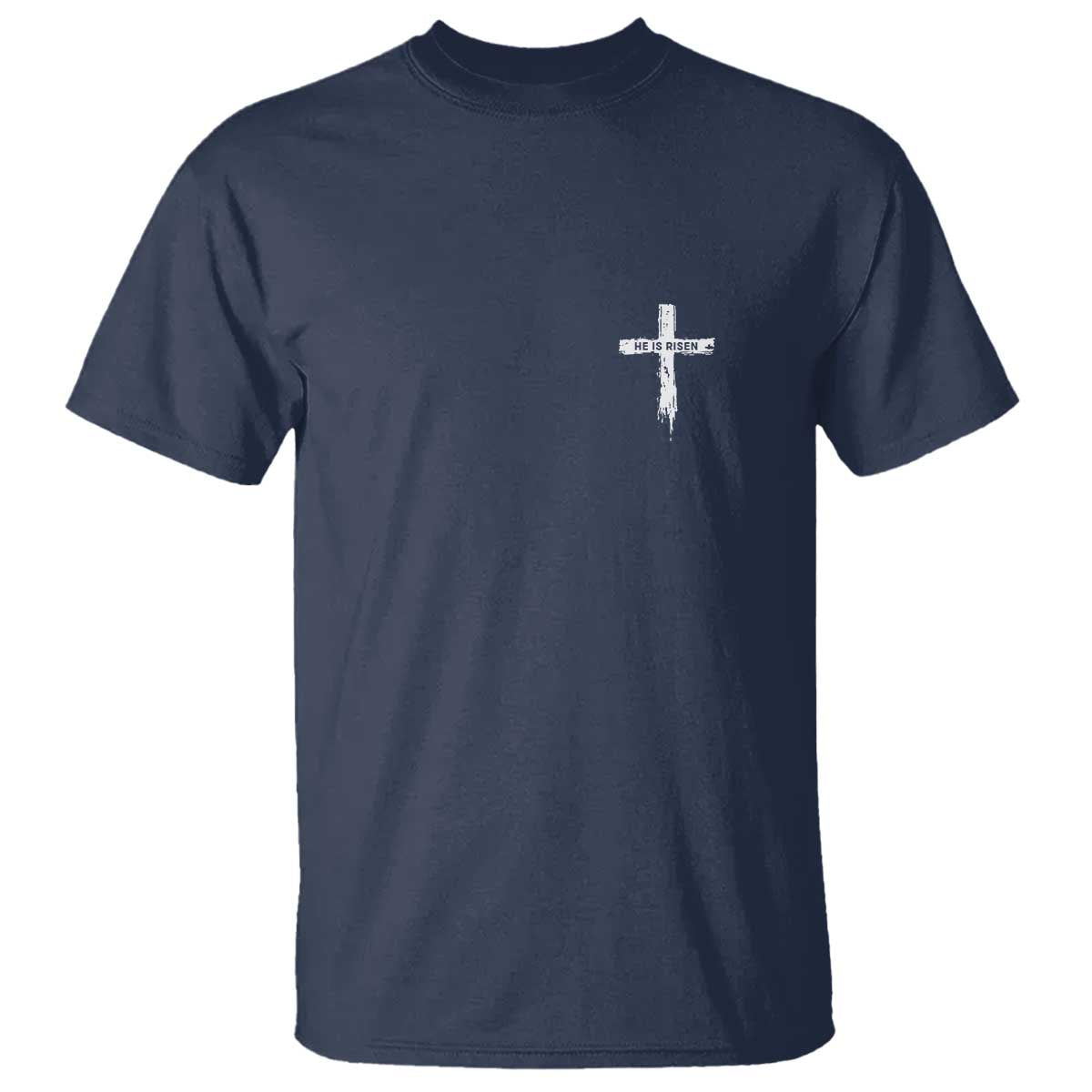 Easter Christian Cross Religious He Is Risen T Shirt TS10 Navy Print Your Wear