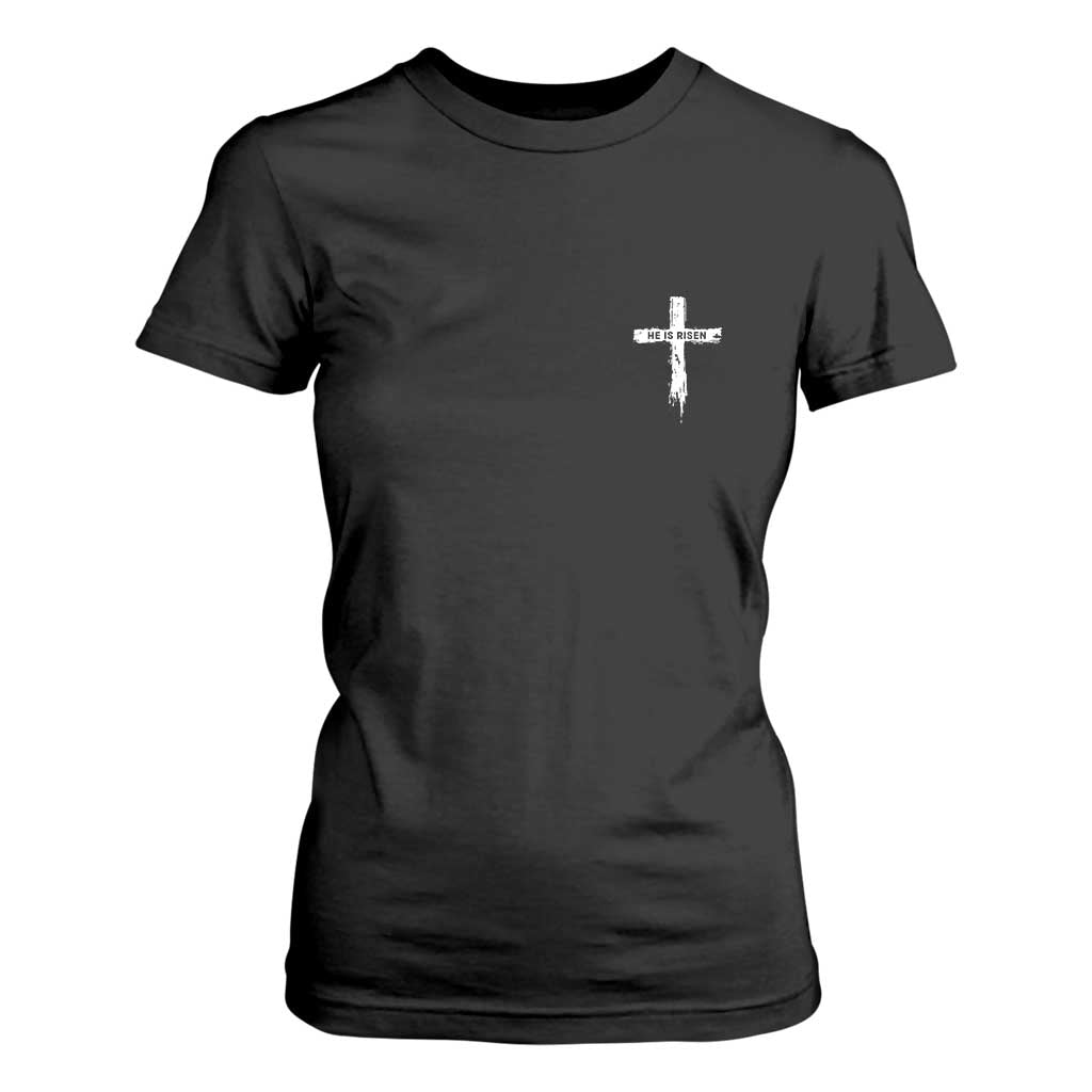 Easter Christian Cross Religious He Is Risen T Shirt For Women TS10 Black Print Your Wear