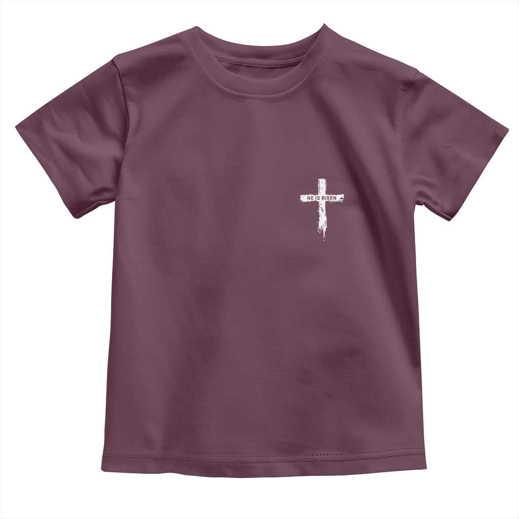 Easter Christian Cross Religious He Is Risen Toddler T Shirt TS10 Maroon Print Your Wear