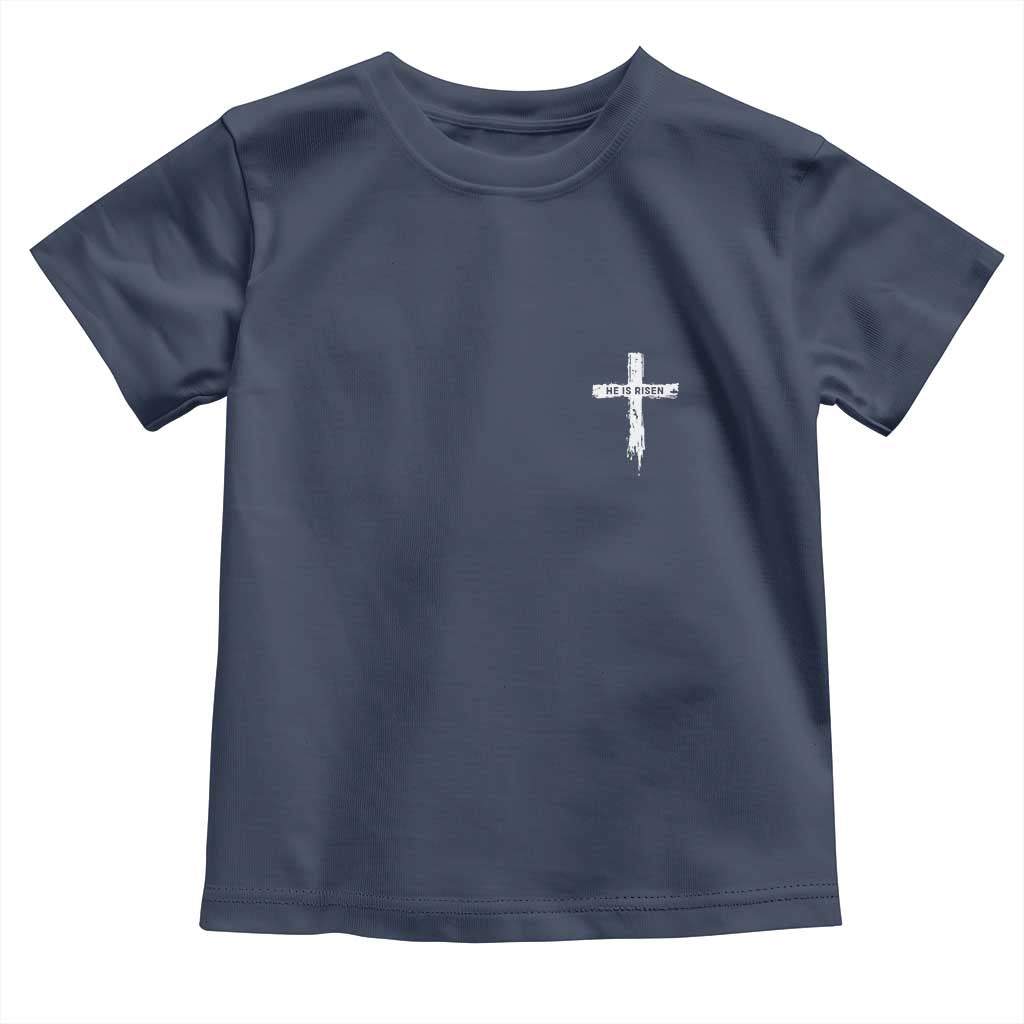 Easter Christian Cross Religious He Is Risen Toddler T Shirt TS10 Navy Print Your Wear